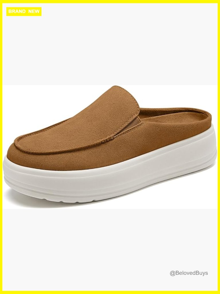 Slip On Platform Mule Shoes Memory Foam Lightweight Round Toe Clogs